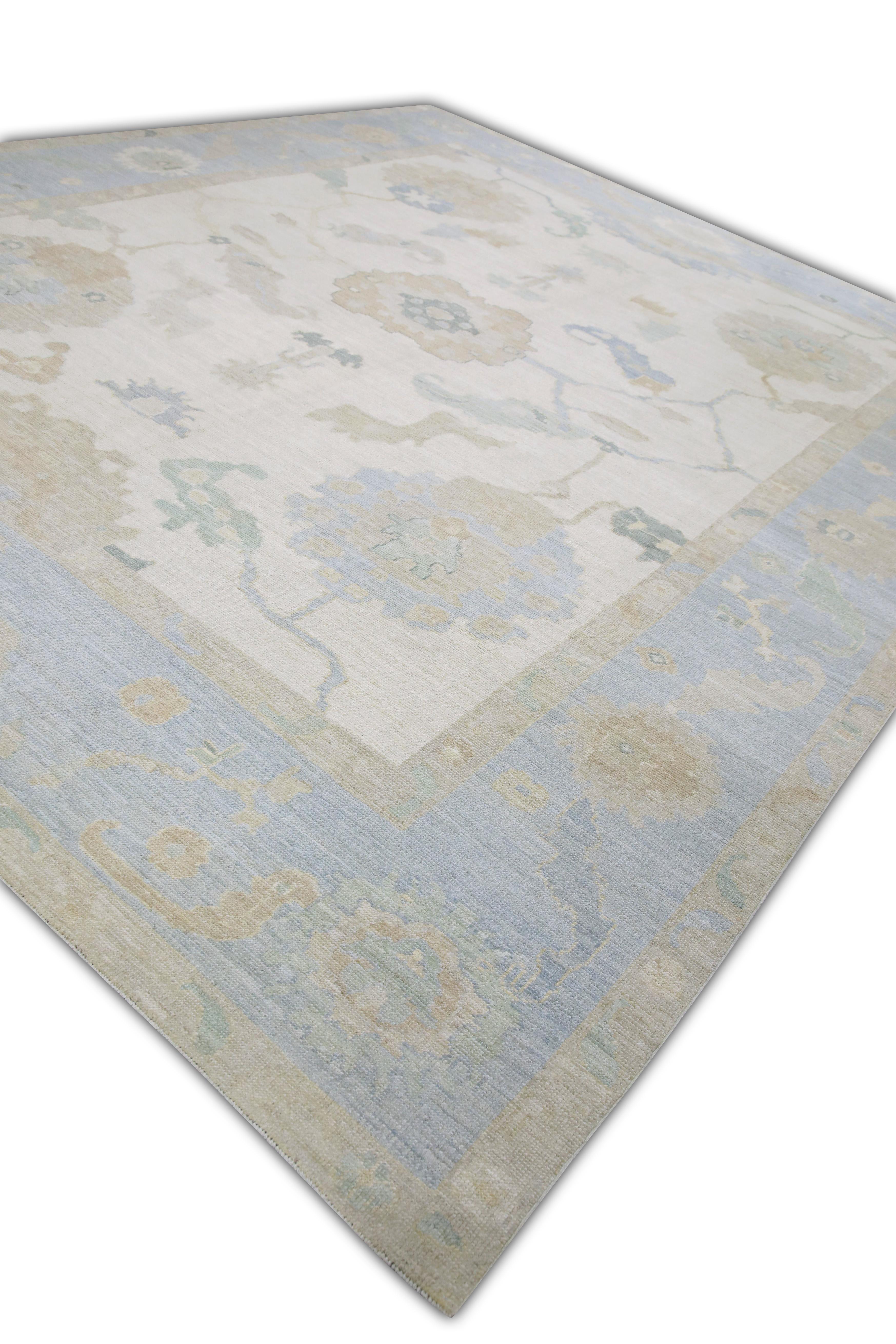 Handgewebter türkischer Oushak-Teppich aus Wolle 12'x 14'7