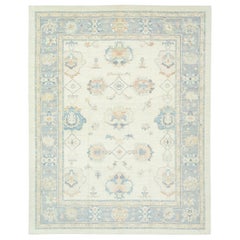 Tappeto Oushak turco in lana intrecciata a mano 12'x 15'1"