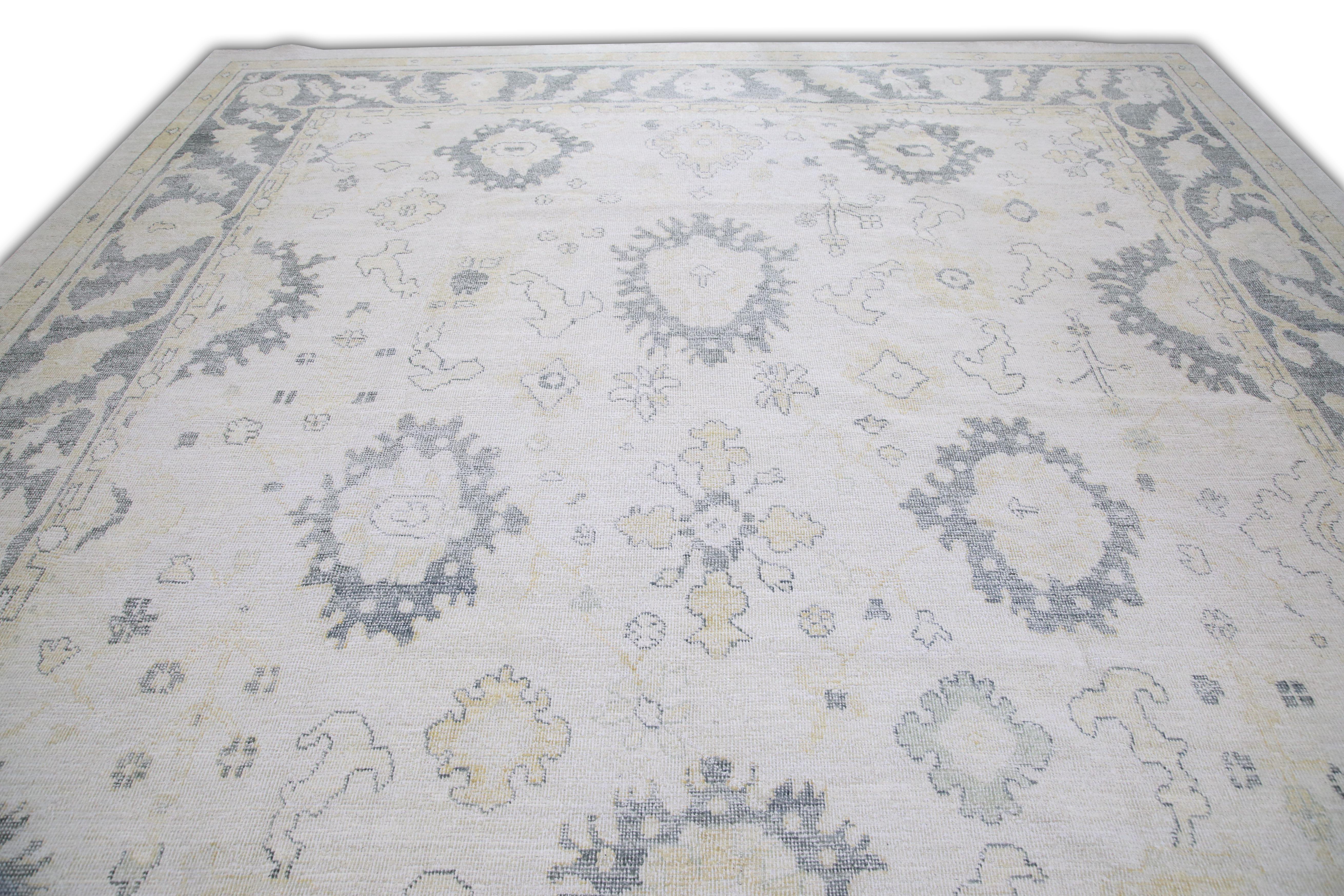 Turco Tappeto Oushak turco in lana intrecciata a mano 12'x 15'10