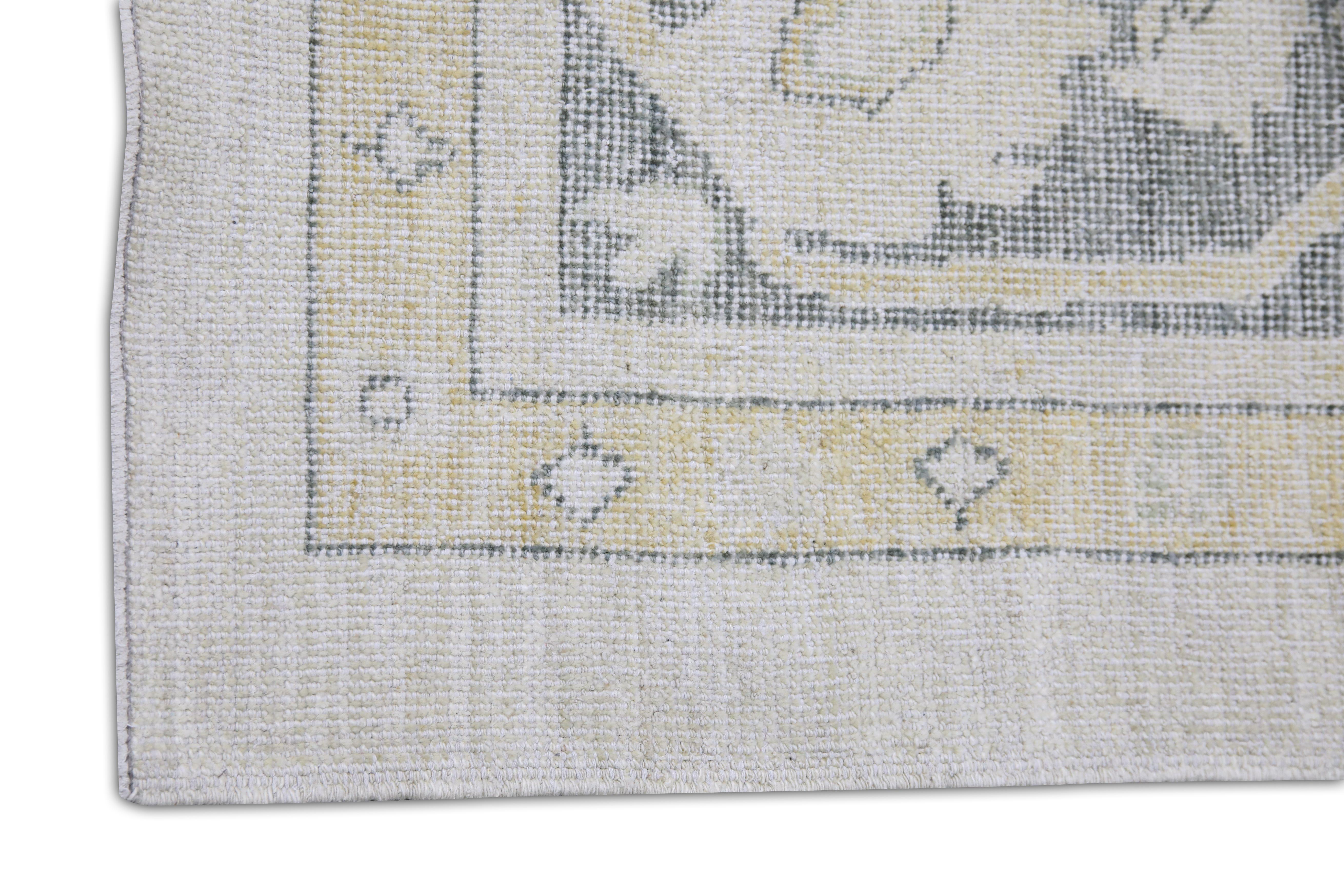 Tintura vegetale Tappeto Oushak turco in lana intrecciata a mano 12'x 15'10
