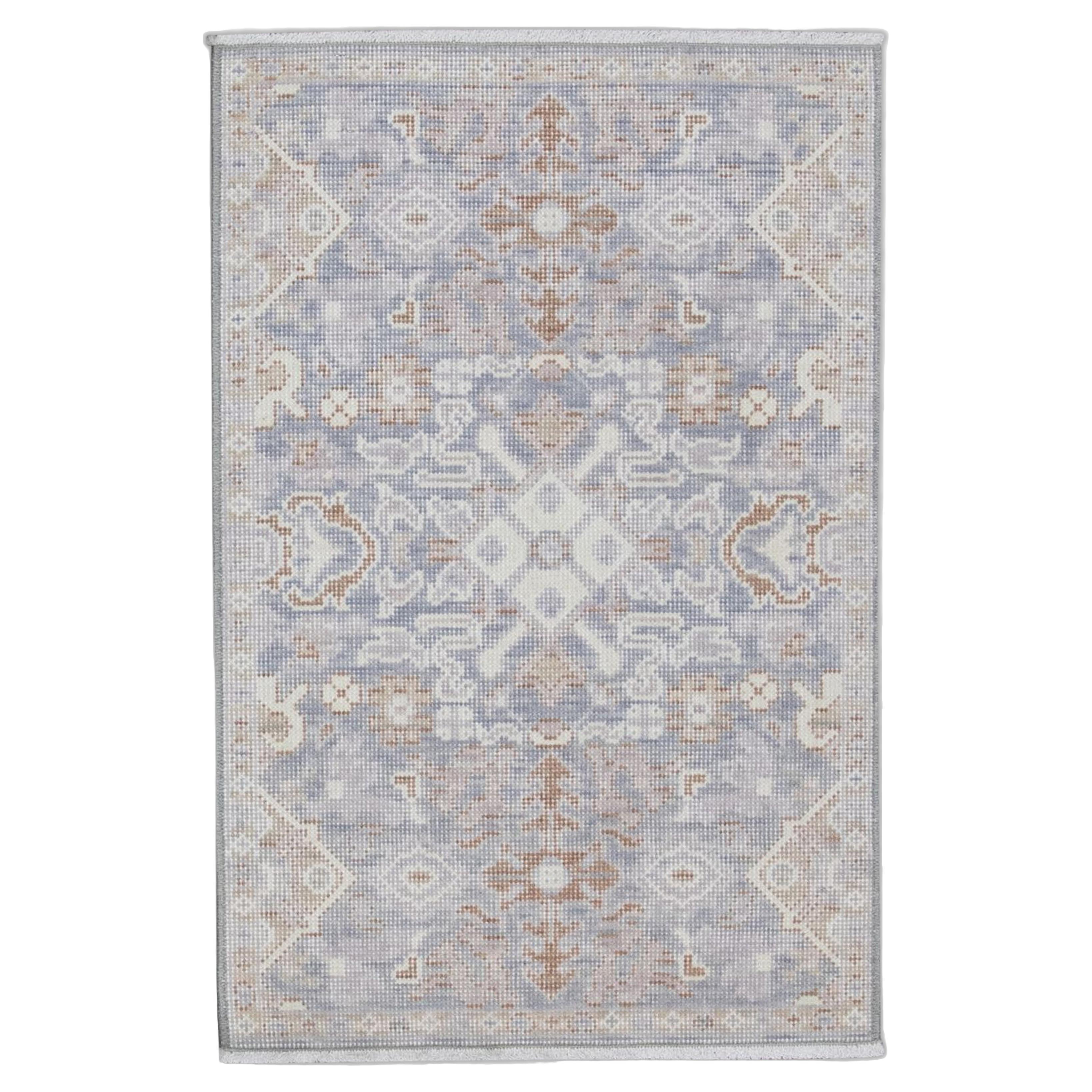 Handwoven Wool Turkish Oushak Rug 2'5
