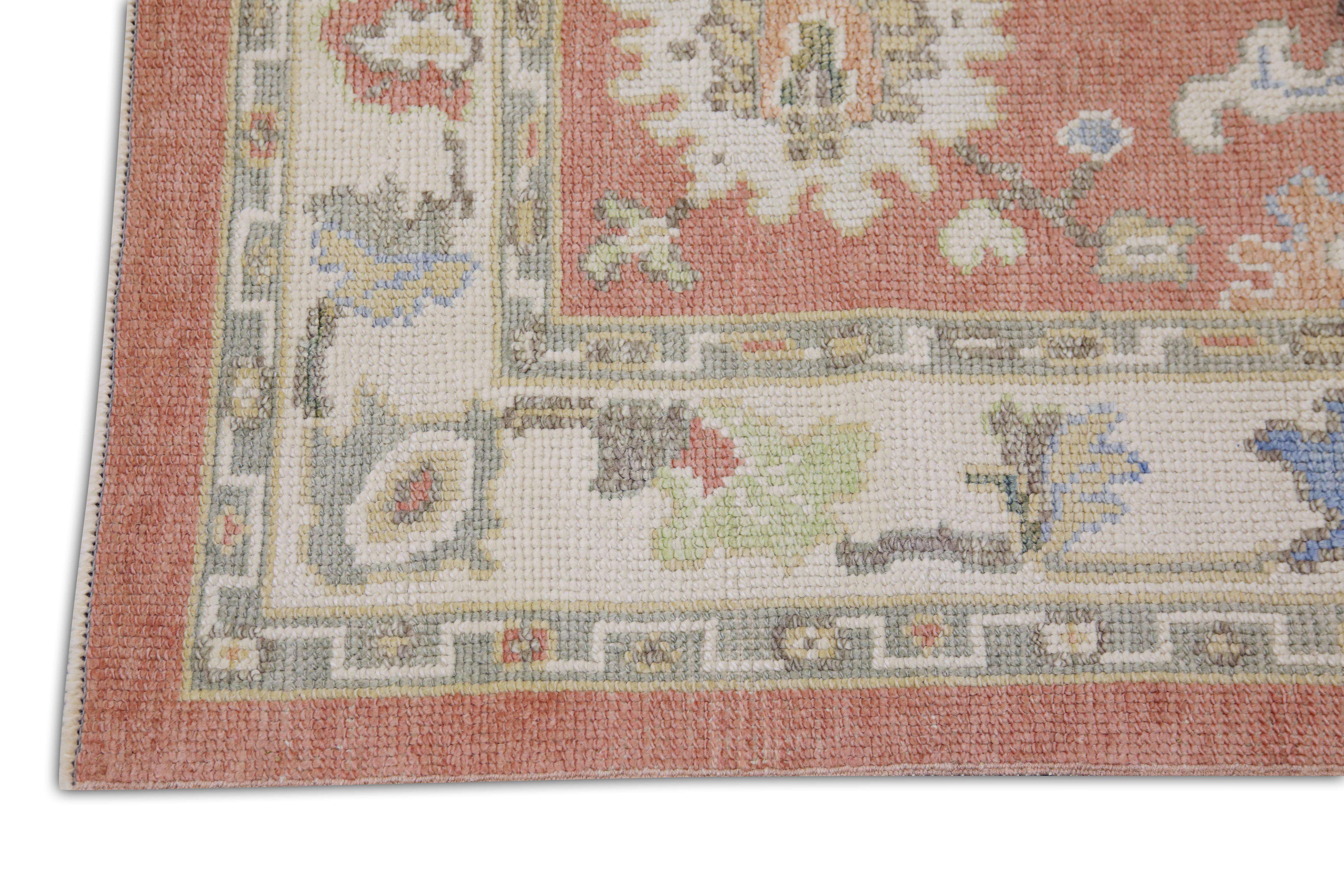 Vegetable Dyed Handwoven Wool Turkish Oushak Rug 2'10