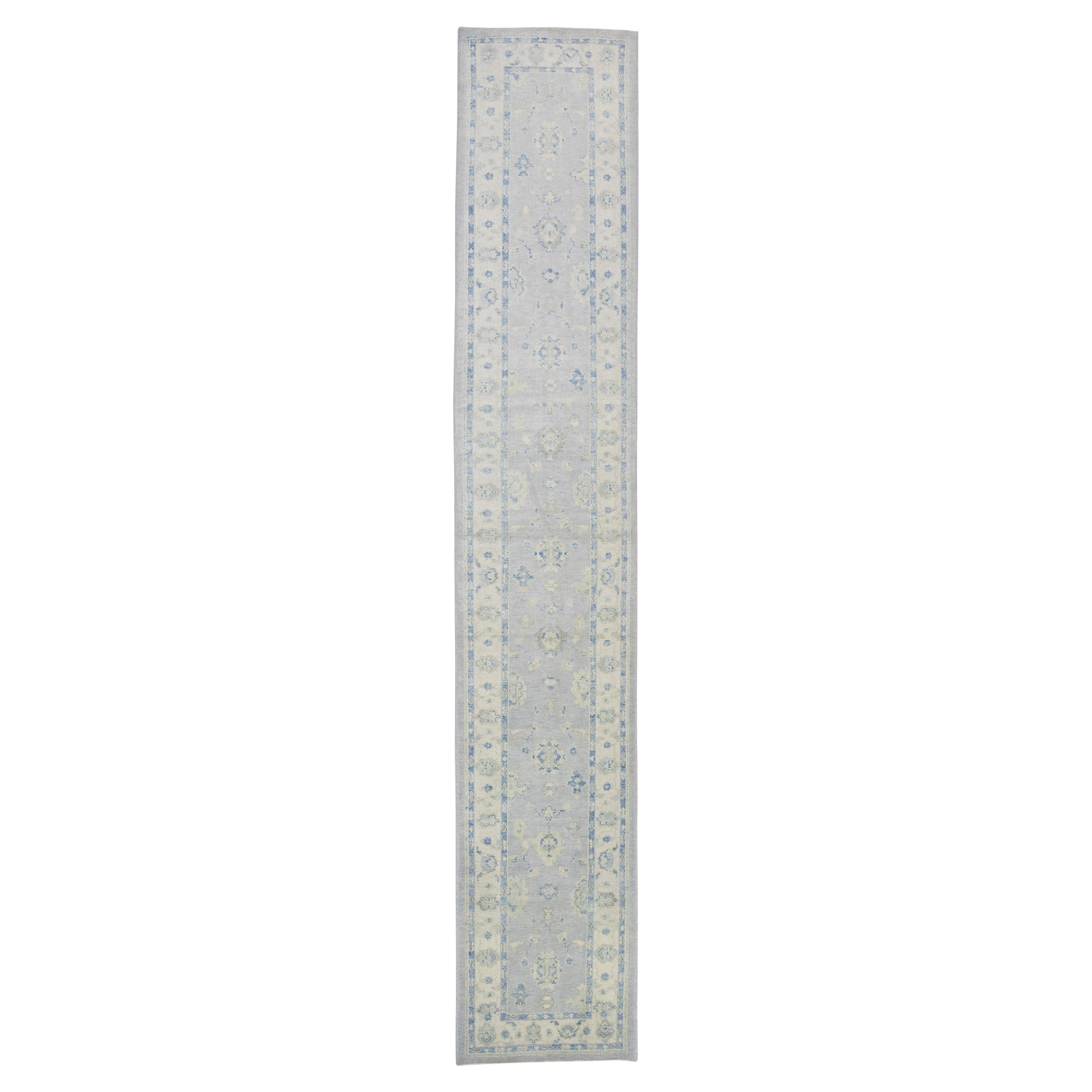 Tapis turc Oushak tissé à la main 2'11"x 17'