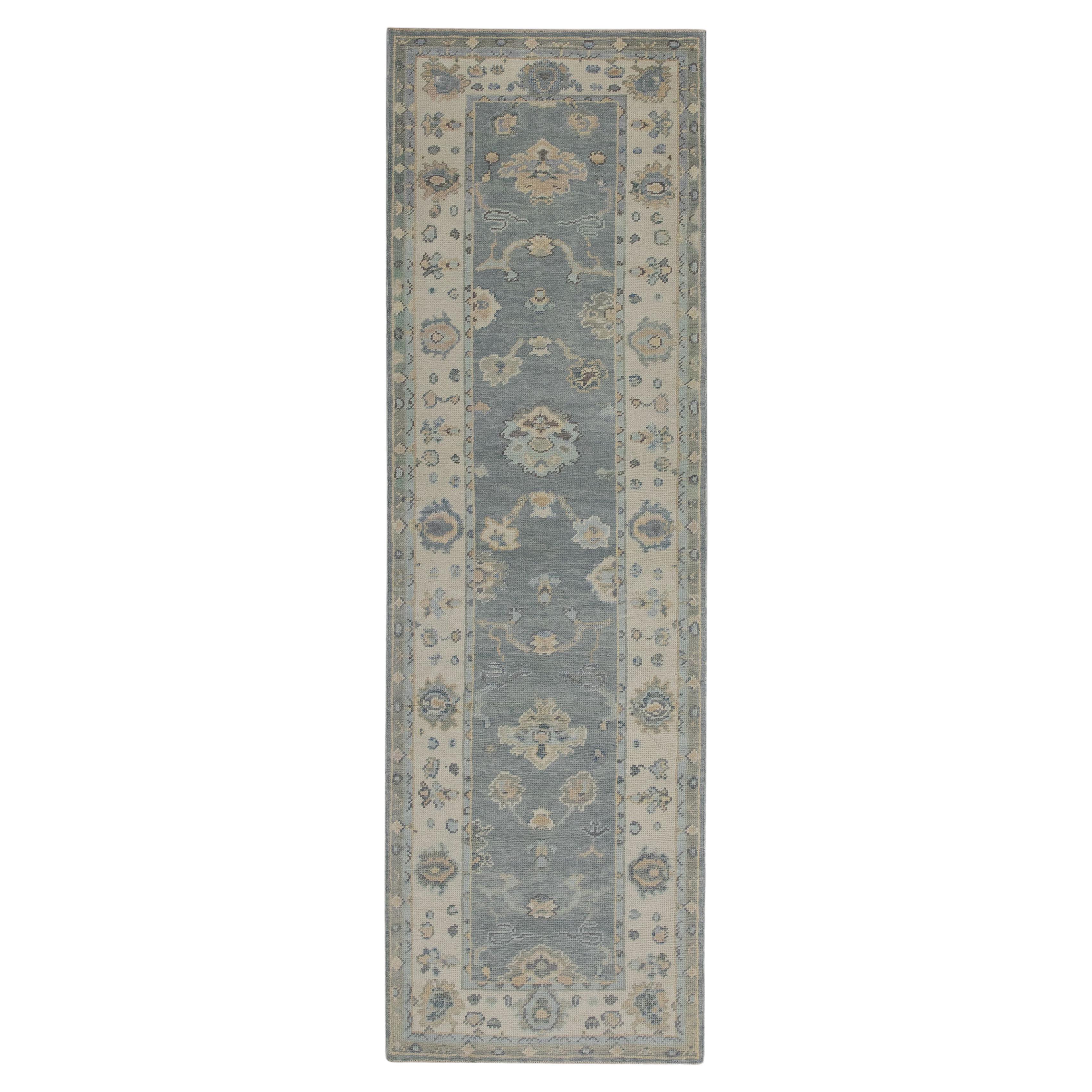 Handgewebter türkischer Oushak-Teppich aus Wolle 2'11"x 9'5"