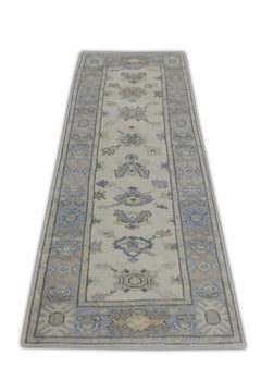 Handwoven Wool Turkish Oushak Rug 2'6"x 7'6"