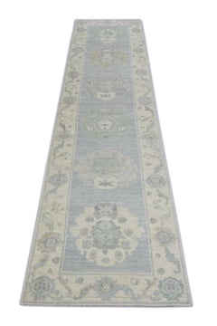 Handwoven Wool Turkish Oushak Rug 2'7"x 12'2"