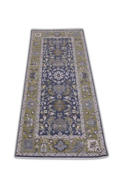 Handwoven Wool Turkish Oushak Rug 2'8"x 6'4"