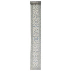 Handgewebter türkischer Oushak-Teppich aus Wolle 2'9"x 27'2"