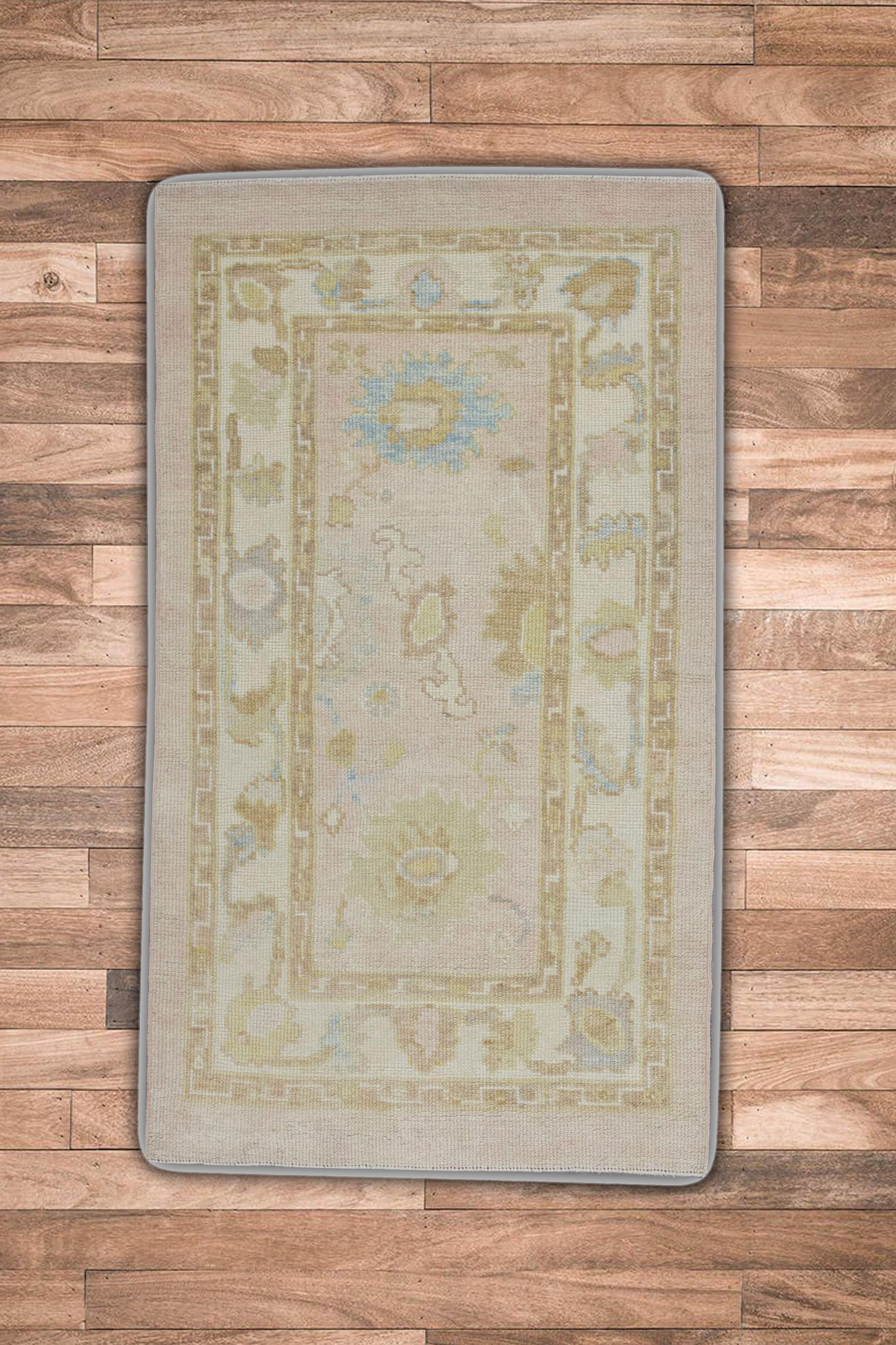 Tapis turc Oushak tissé à la main 2'9