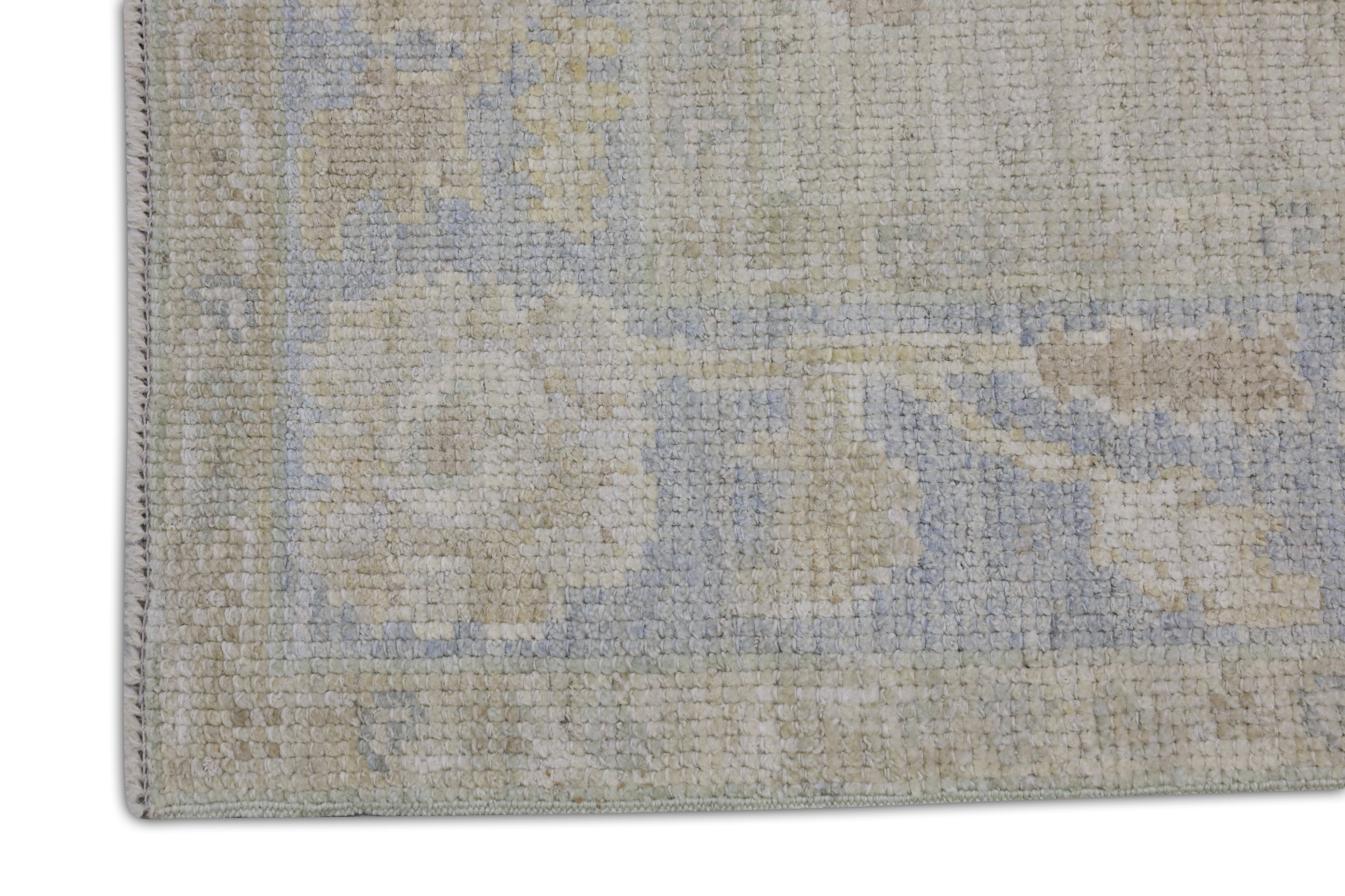 Handgewebter türkischer Oushak-Teppich aus Wolle 2'9