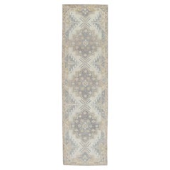 Handgewebter türkischer Oushak-Teppich aus Wolle 3'10"x 13'6"