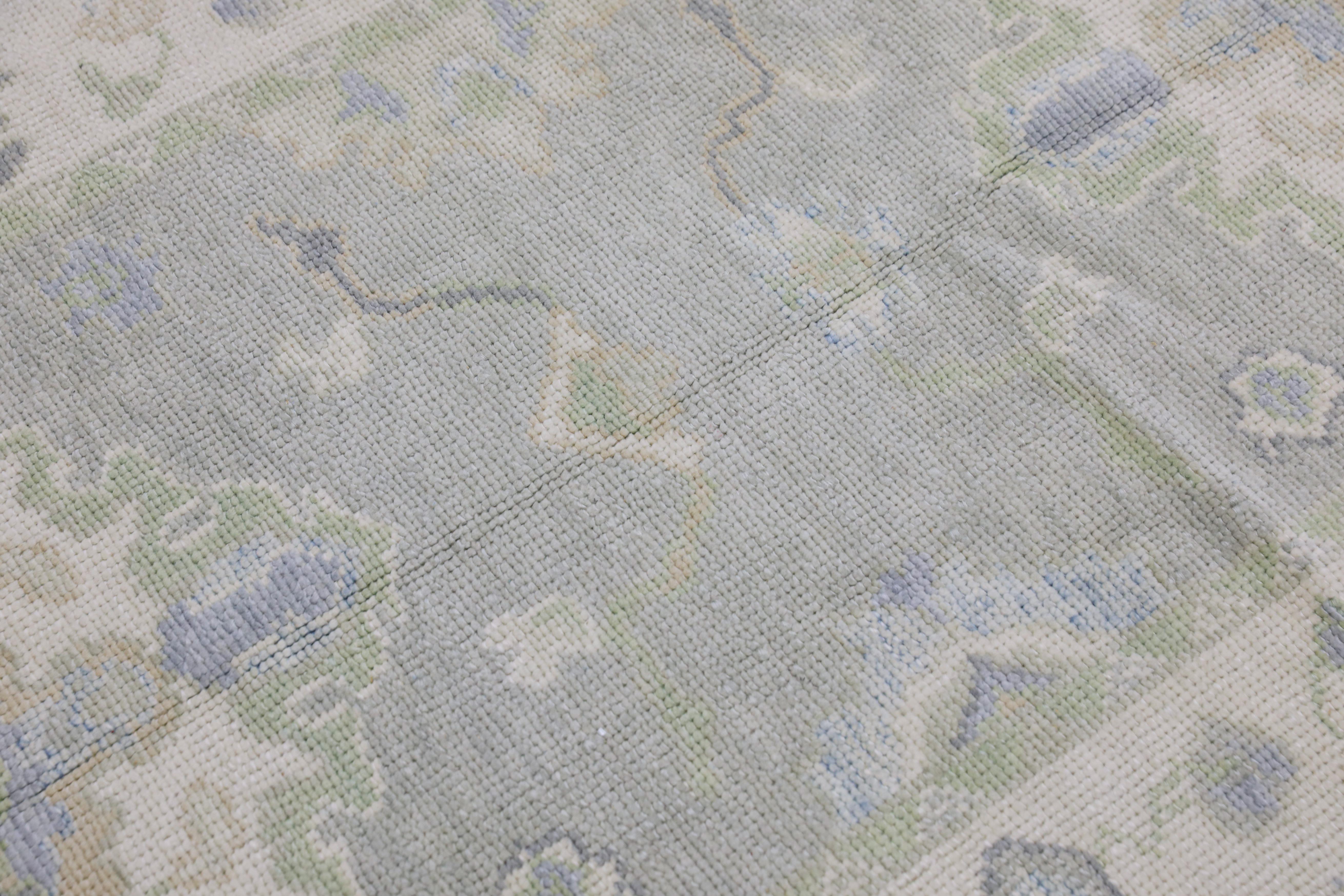 Tintura vegetale Tappeto Oushak turco in lana intrecciata a mano 3'11 