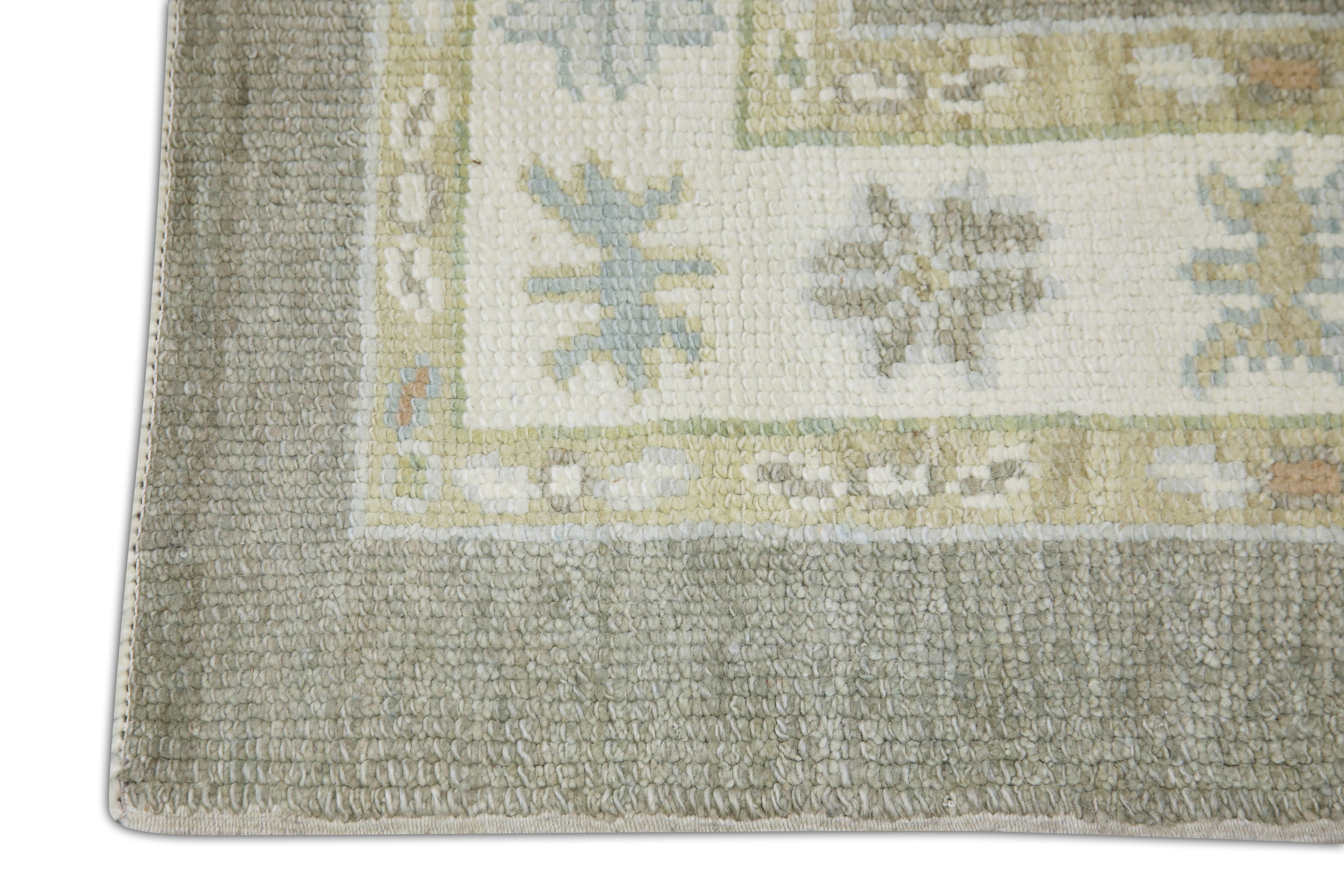 Hand-Woven Handwoven Wool Turkish Oushak Rug 3'1