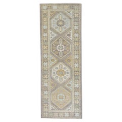 Handgewebter türkischer Oushak-Teppich aus Wolle 3'2"x 8'10"