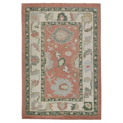 Handwoven Wool Turkish Oushak Rug 3'8"x 6'