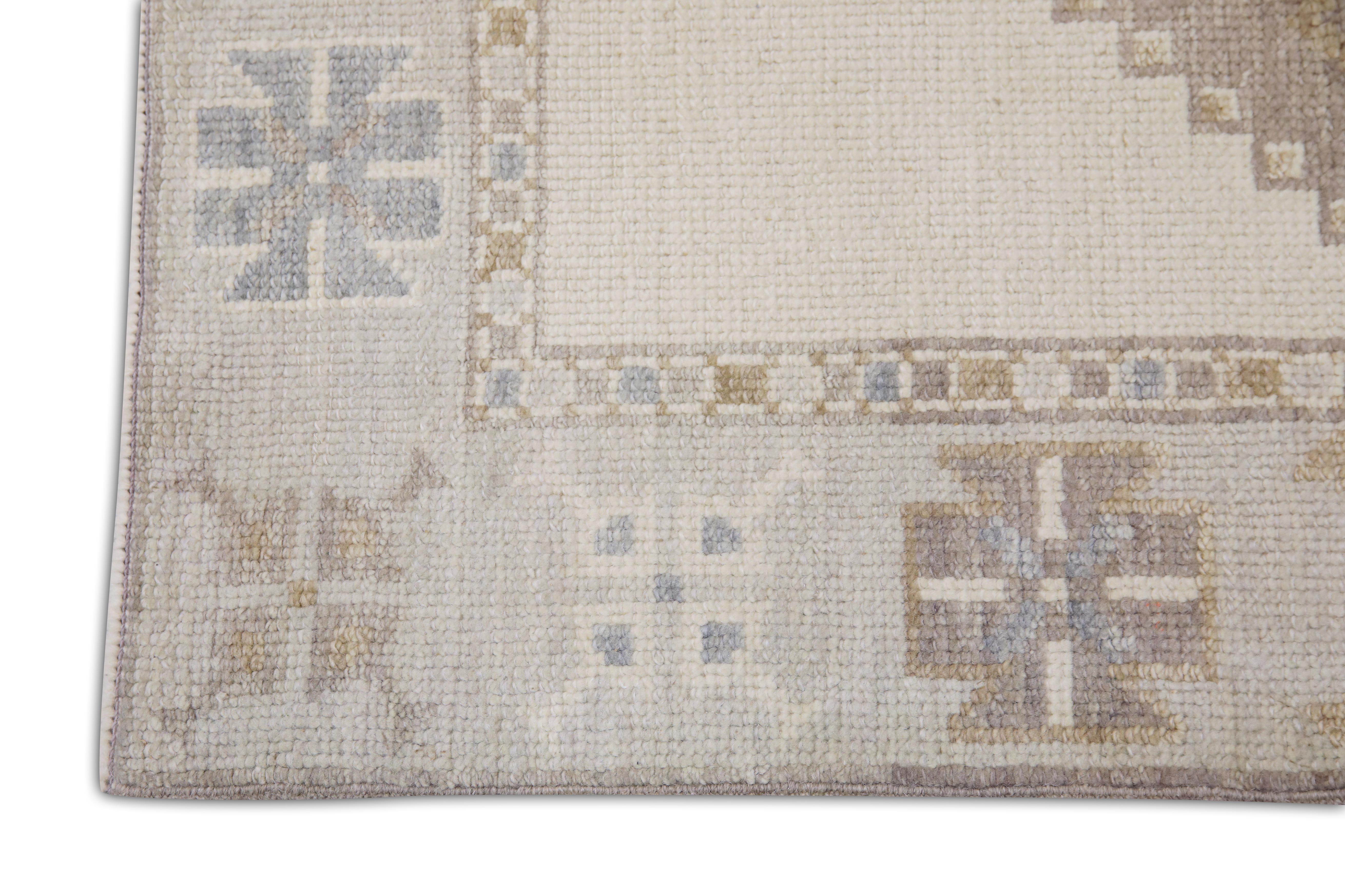 Vegetable Dyed Handwoven Wool Turkish Oushak Rug 3'9