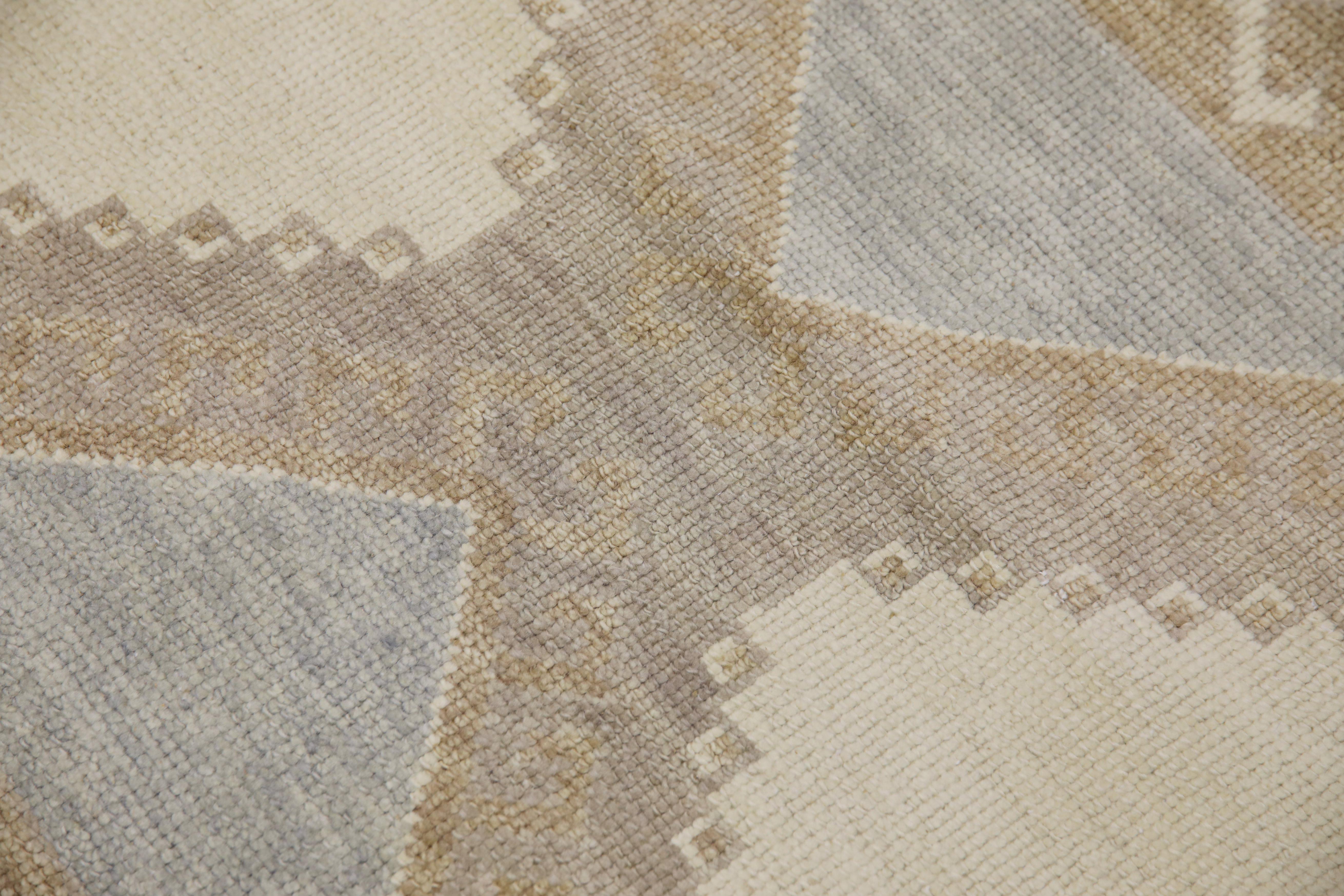 Handwoven Wool Turkish Oushak Rug 3'9