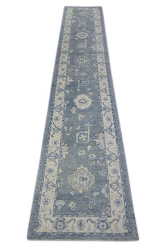 Handwoven Wool Turkish Oushak Rug 3'x 17'2"