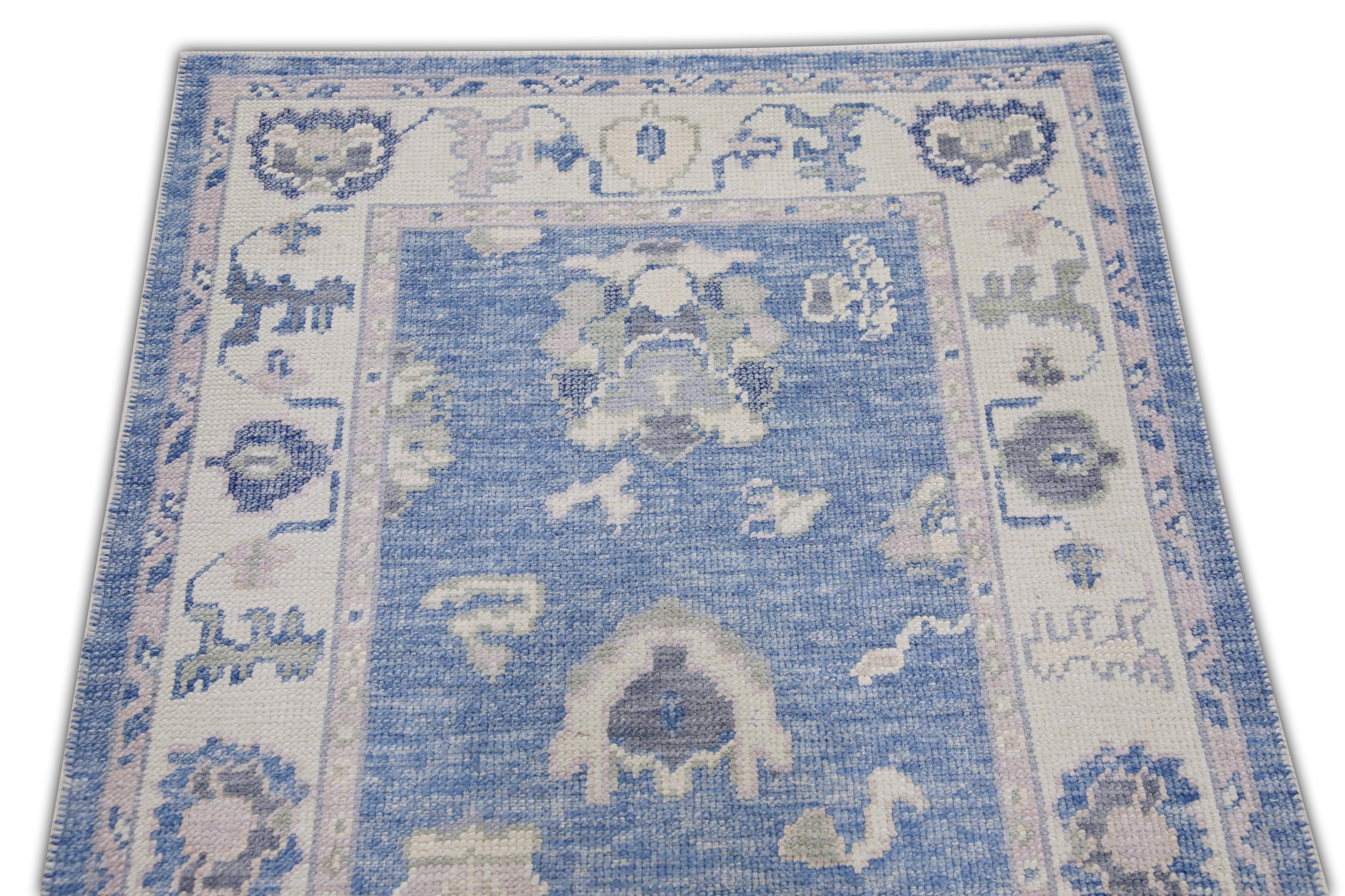 Handgewebter türkischer Oushak-Teppich aus Wolle 3'x 5'3