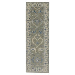 Handwoven Wool Turkish Oushak Rug 3'x 8'7"