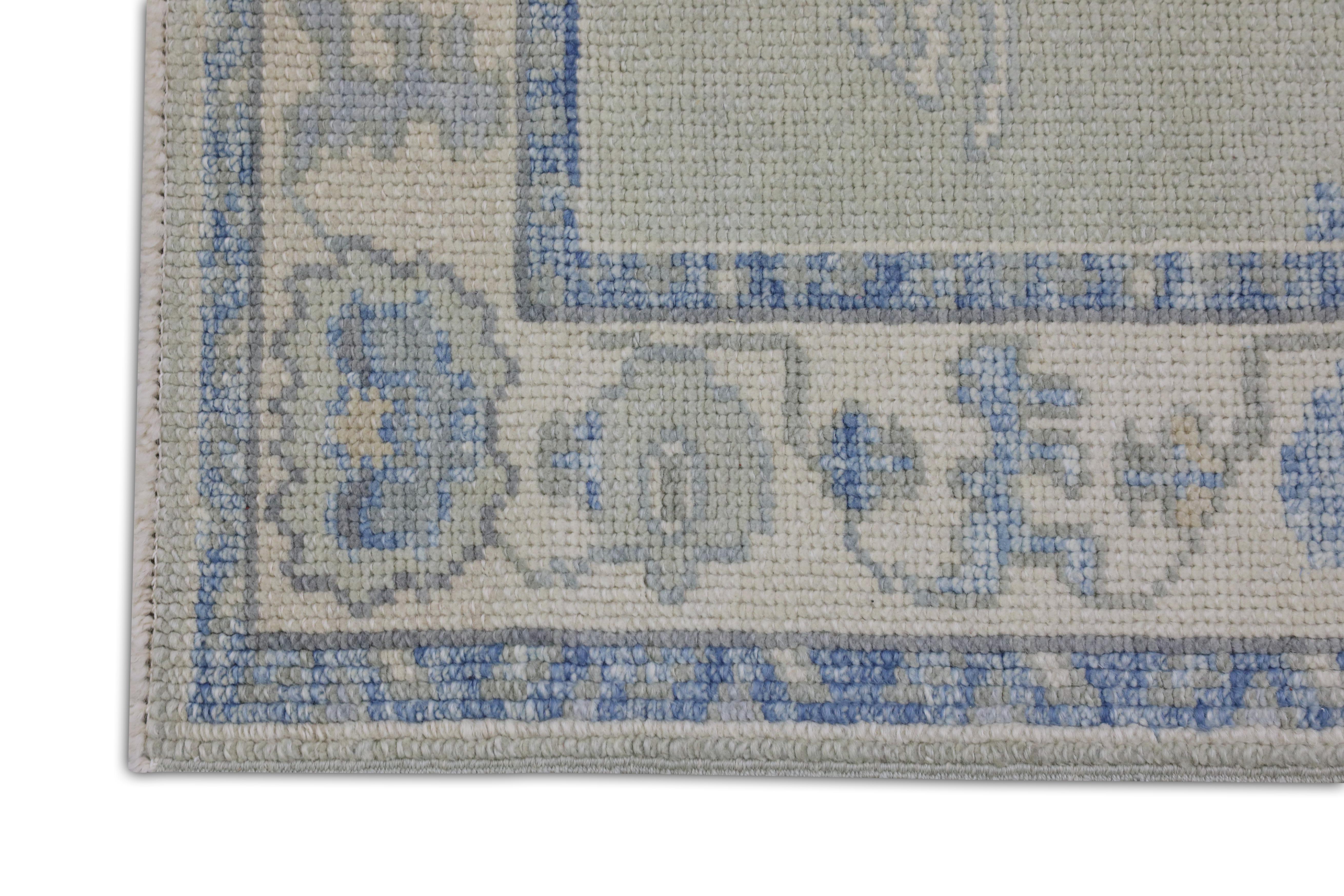 Handgewebter türkischer Oushak-Teppich aus Wolle 3'x 9'10