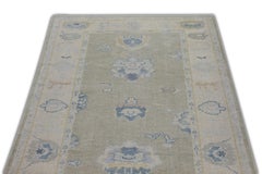 Handwoven Wool Turkish Oushak Rug 3'x 9'4"