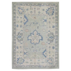 Handgewebter türkischer Oushak-Teppich aus Wolle 4'11"x 6'10"