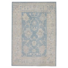 Handwoven Wool Turkish Oushak Rug 4'11"x 7'2"