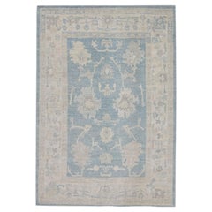 Handwoven Wool Turkish Oushak Rug 4'11"x 7'2"