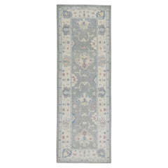 Handwoven Wool Turkish Oushak Rug 4'1"x 12'3"