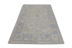 Handwoven Wool Turkish Oushak Rug 4'1"x 6'