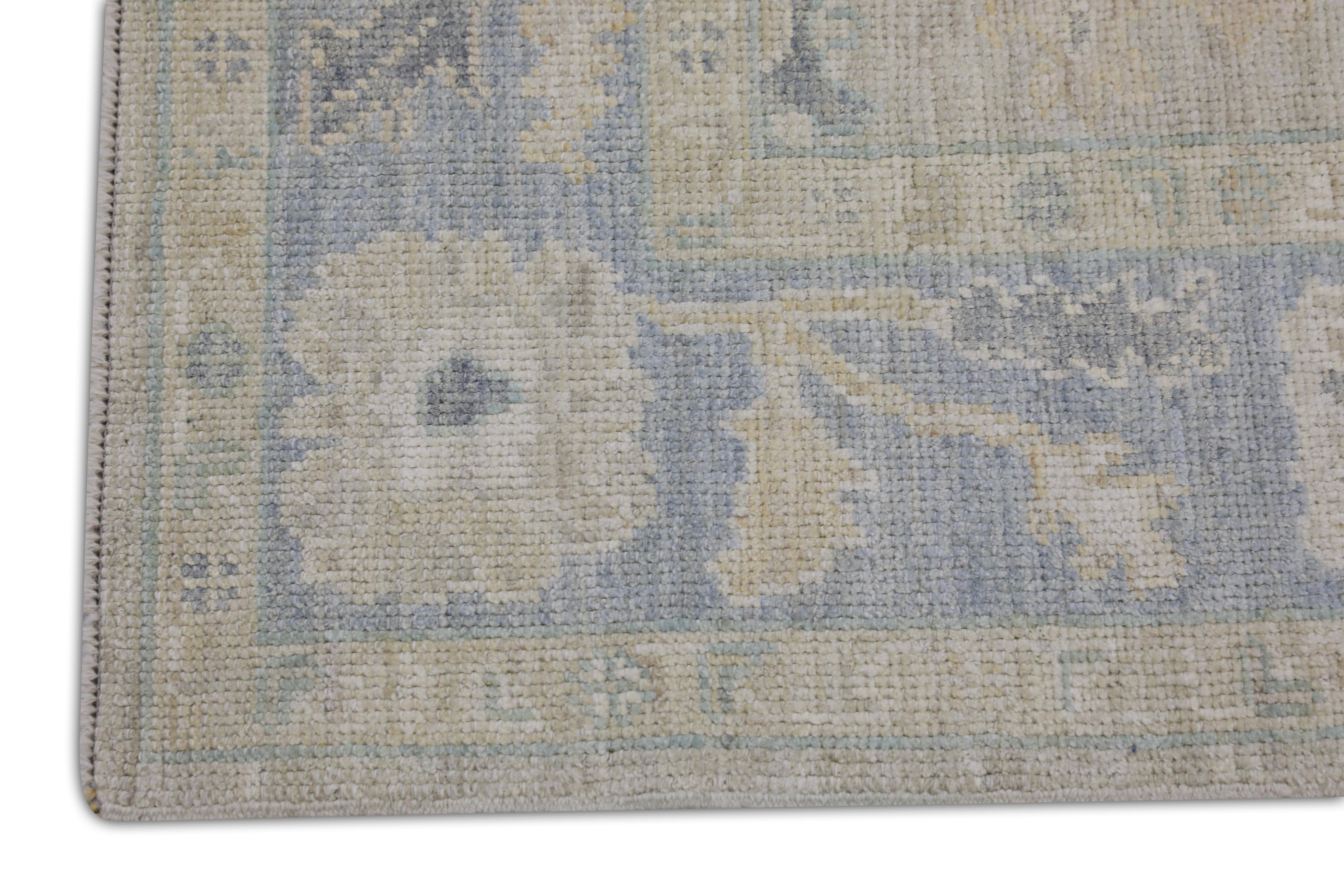 Hand-Woven Handwoven Wool Turkish Oushak Rug 4'1