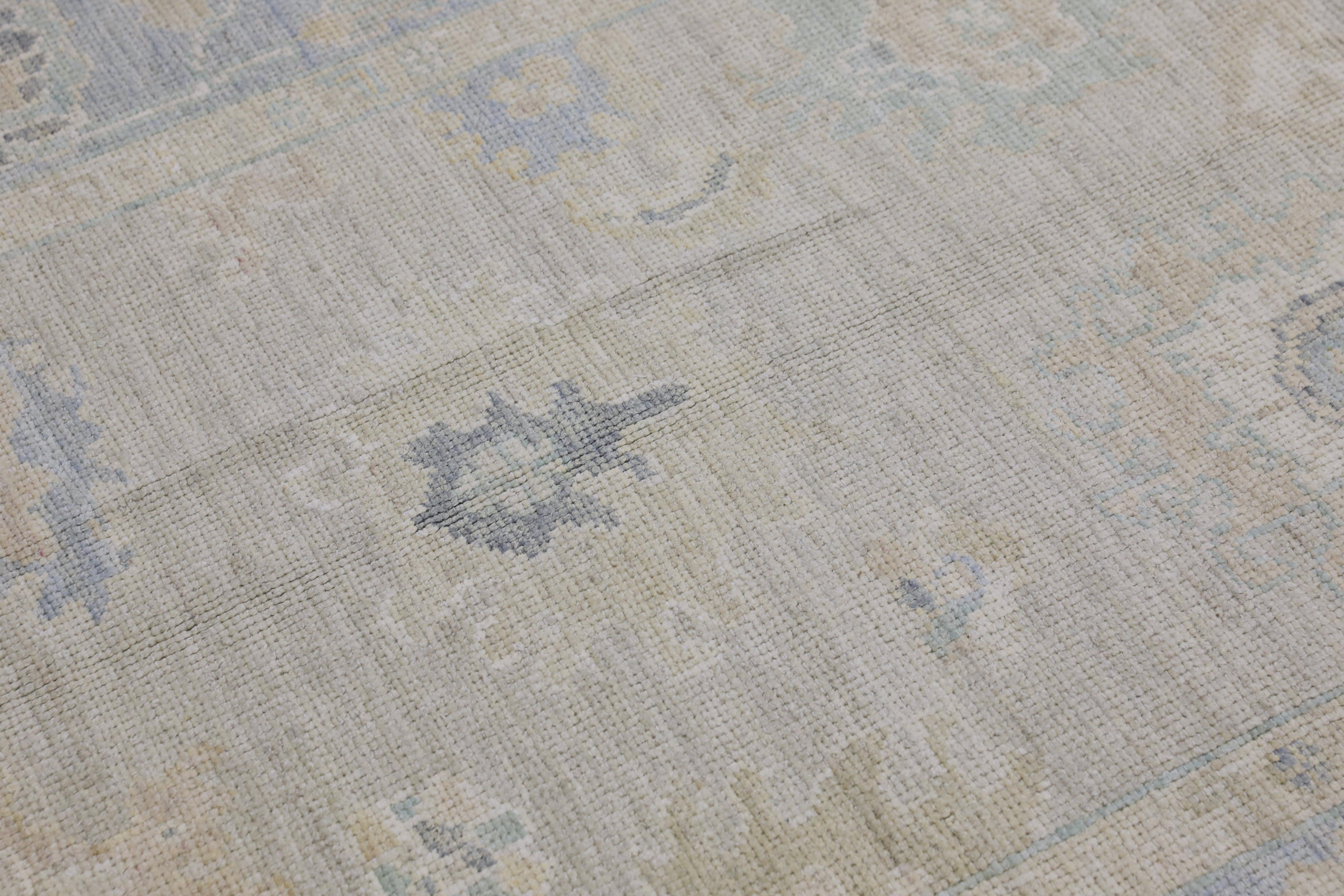 Tintura vegetale Tappeto Oushak turco in lana intrecciata a mano 4'1 