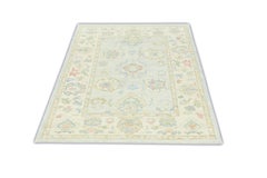 Handwoven Wool Turkish Oushak Rug 4'2"x 6'