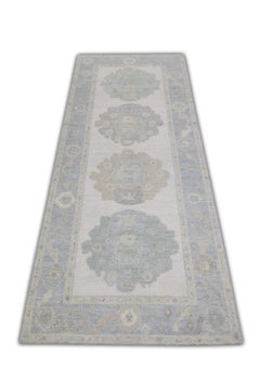 Handwoven Wool Turkish Oushak Rug 4'x 10'2"