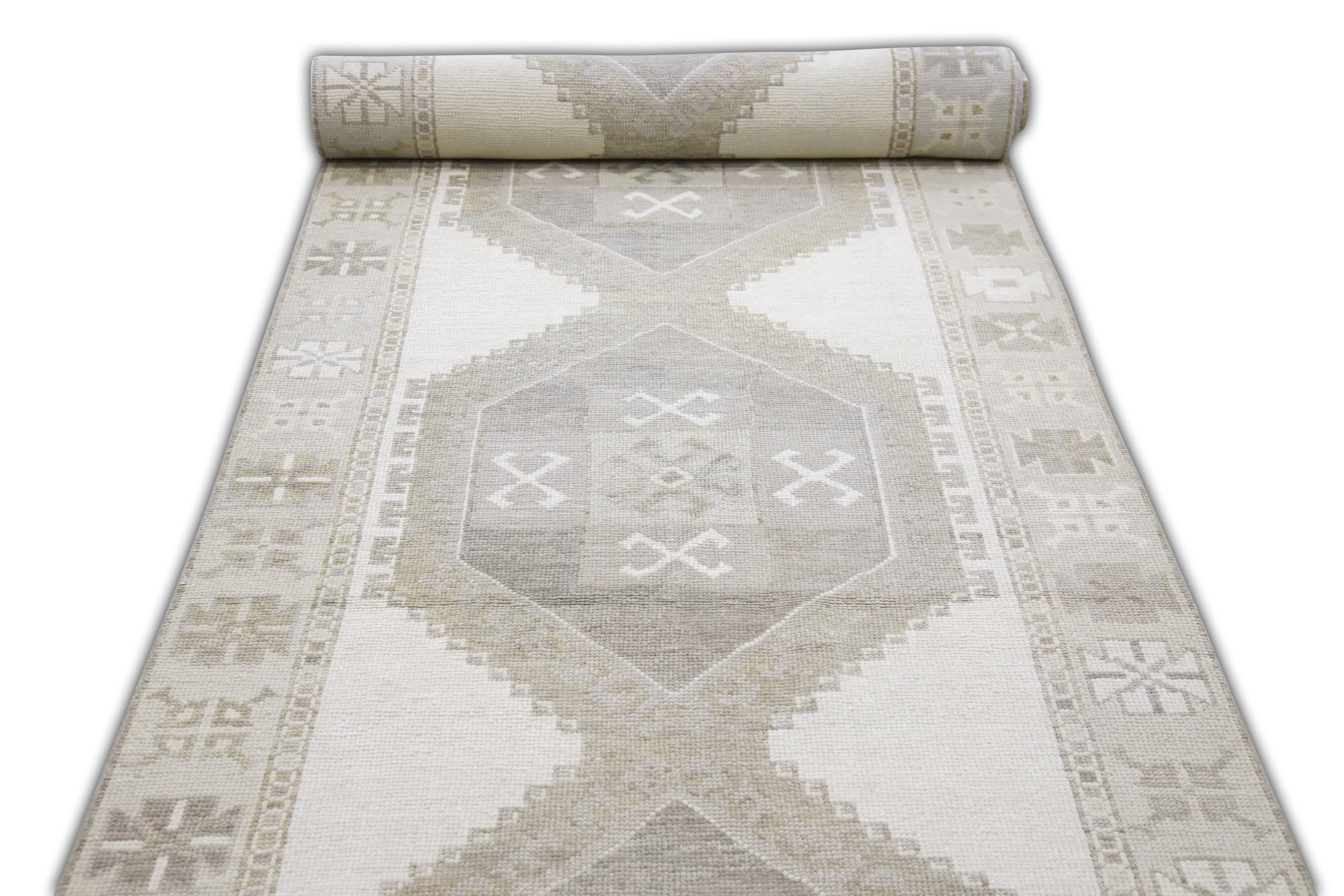 Vegetable Dyed Handwoven Wool Turkish Oushak Rug 4'x 28'8