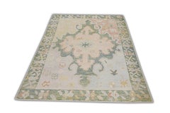 Handwoven Wool Turkish Oushak Rug 4'x 6'