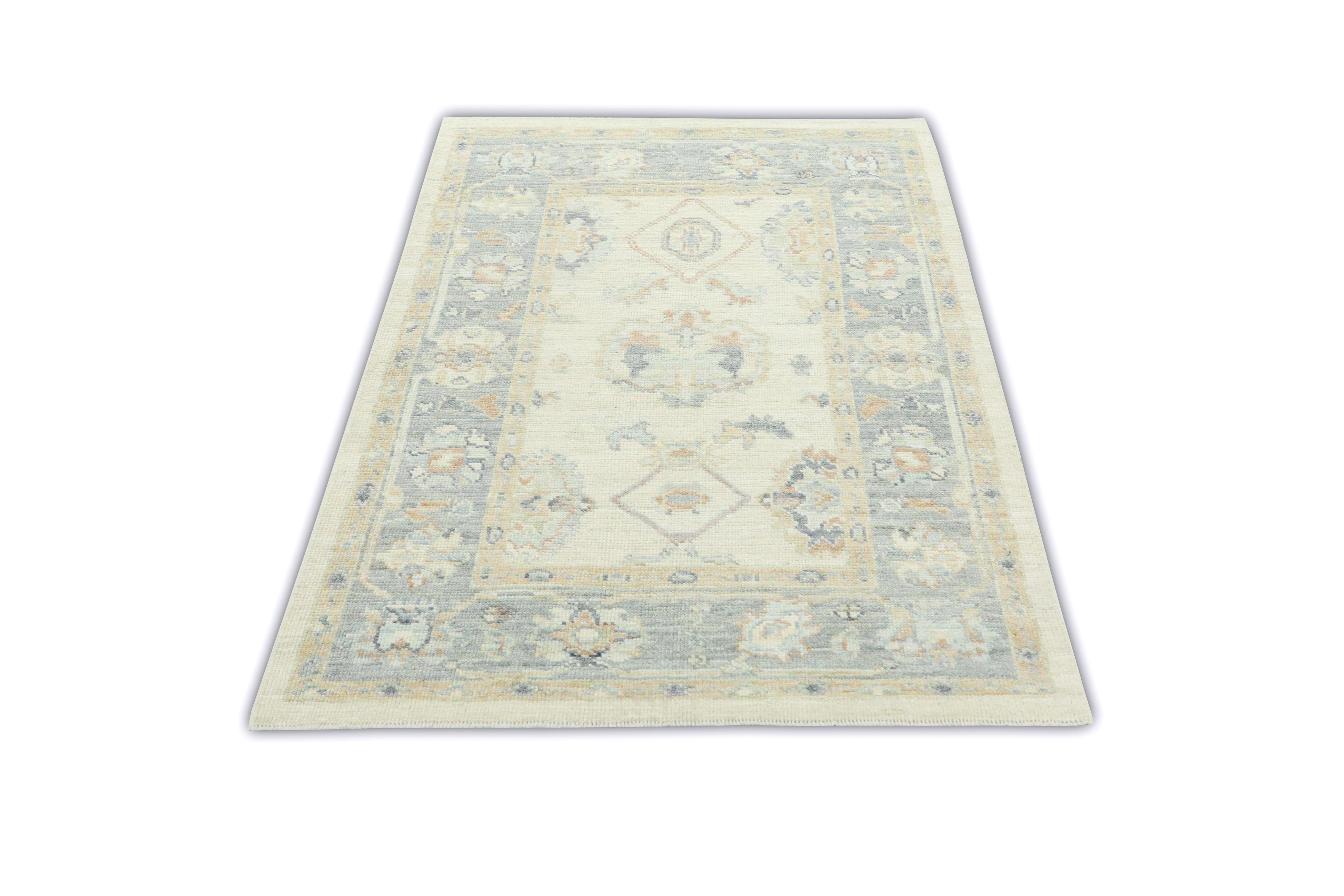 This Turkish oushak rug is a stunning piece of art that has been handwoven using traditional techniques by skilled artisans. The rug features intricate patterns and a soft color palette that is achieved through the use of natural vegetable dyes.