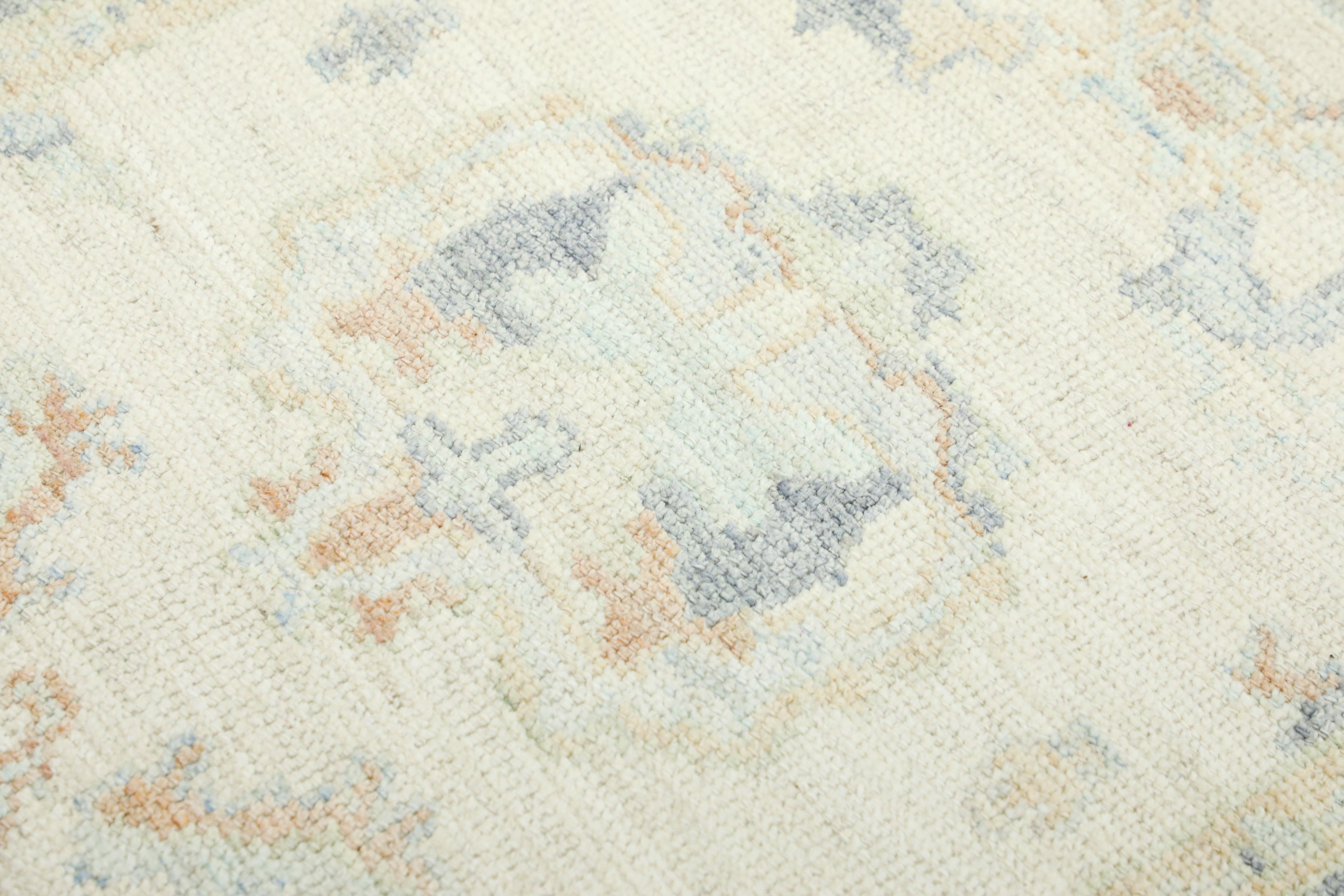 Tintura vegetale Tappeto Oushak turco in lana intrecciata a mano 4'x 6'2