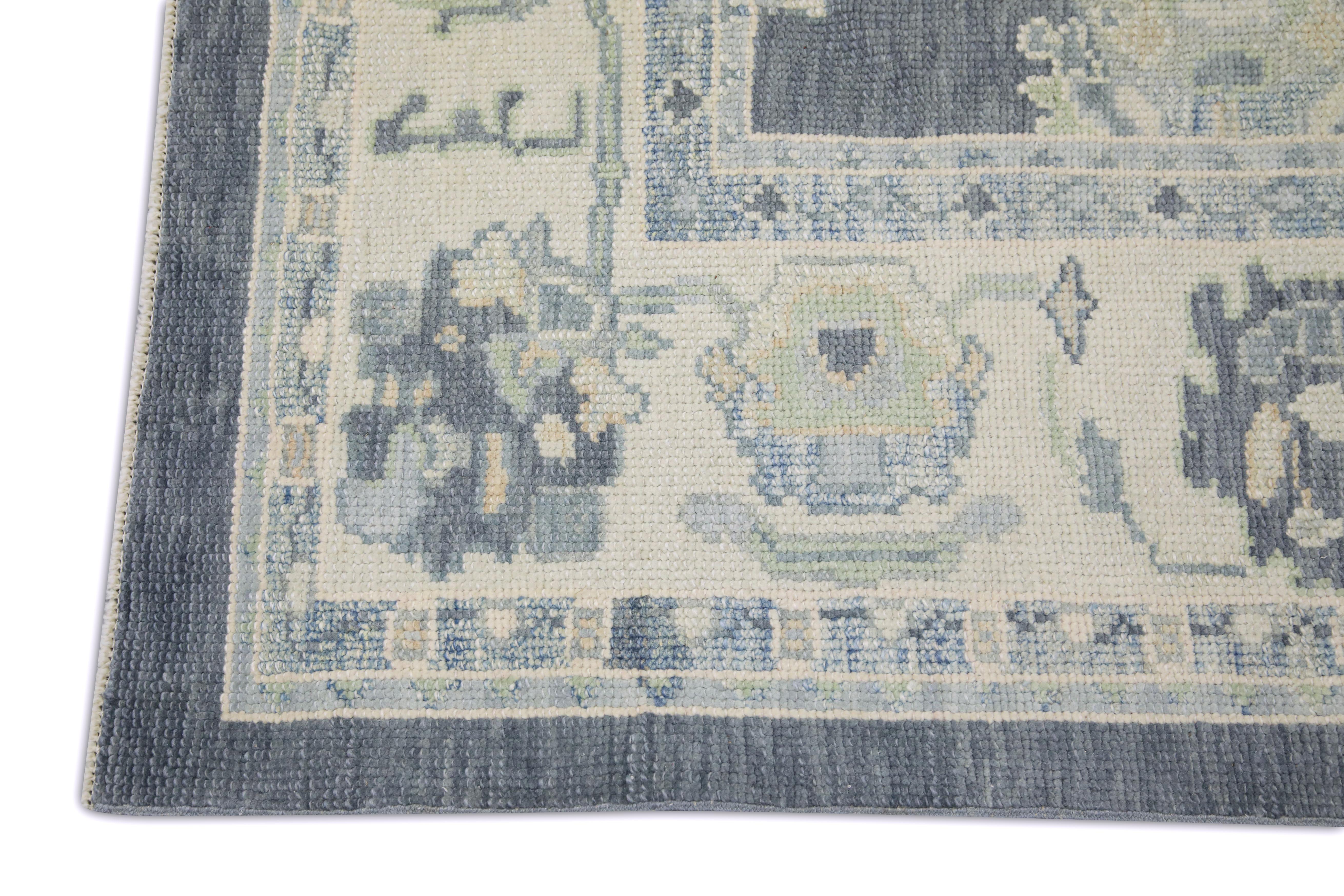Handgewebter türkischer Oushak-Teppich aus Wolle 5'11