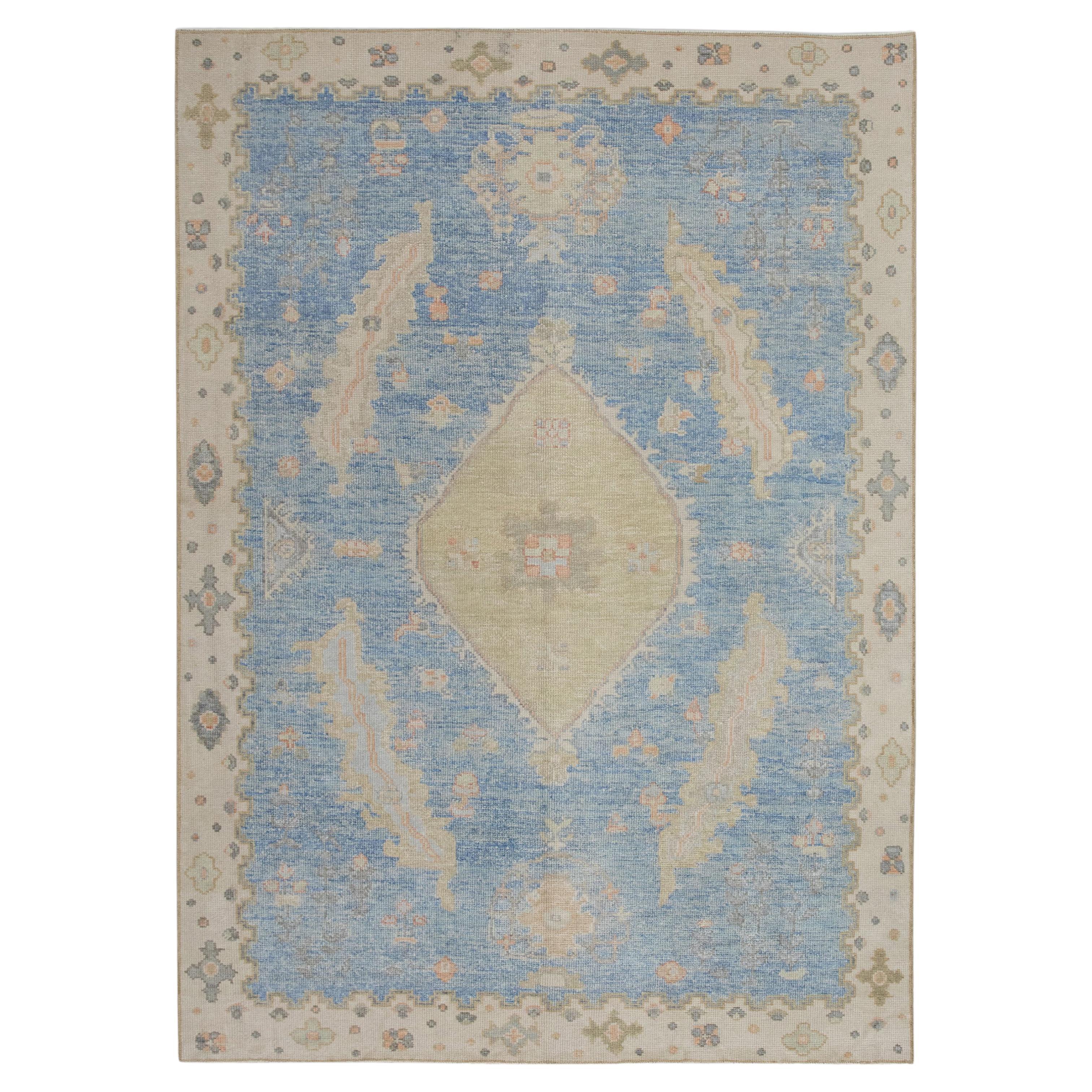 Handgewebter türkischer Oushak-Teppich aus Wolle 5'11"x 8'1"