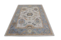 Handwoven Wool Turkish Oushak Rug 5'2"x 7'1"