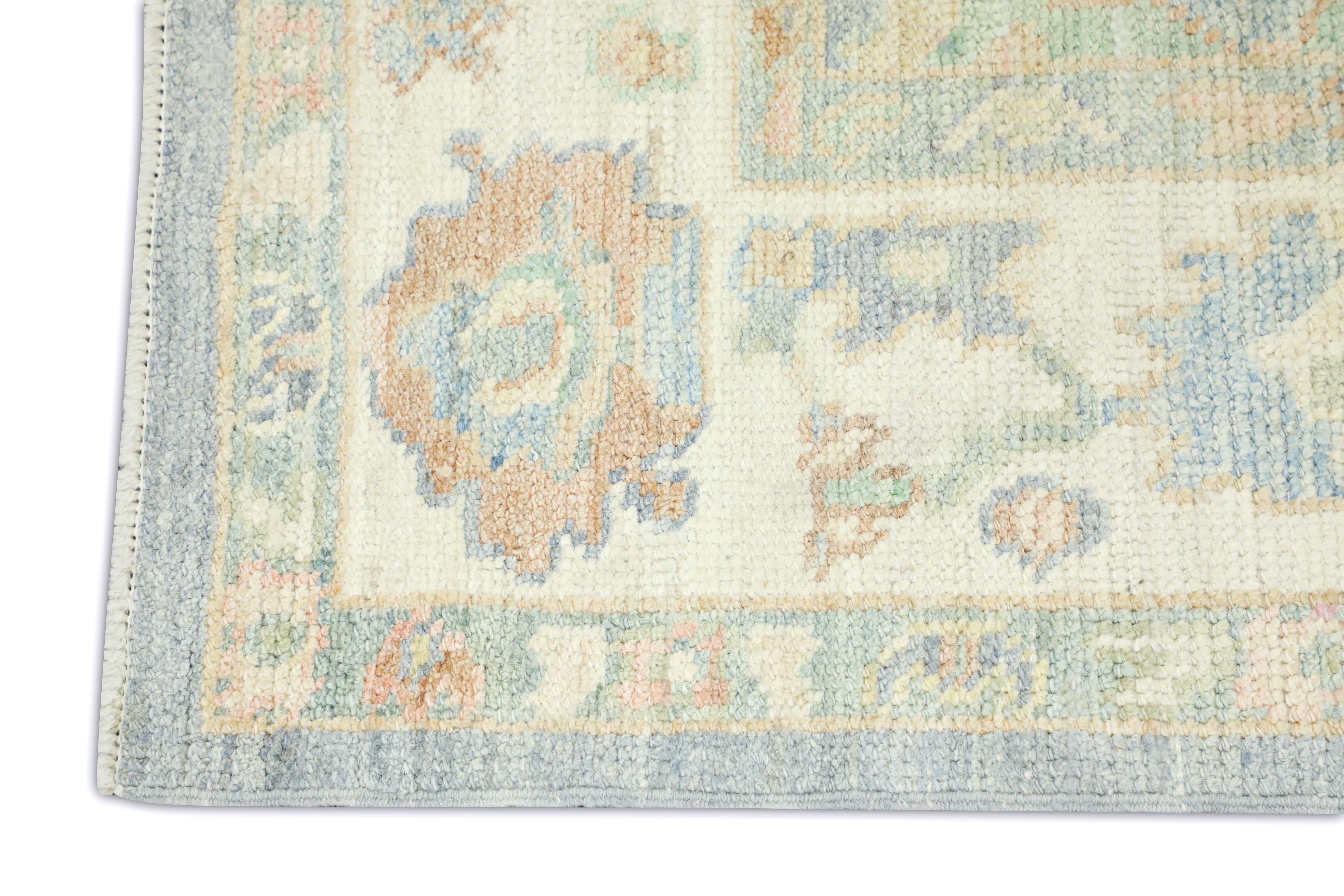Handwoven Wool Turkish Oushak Rug 5'3