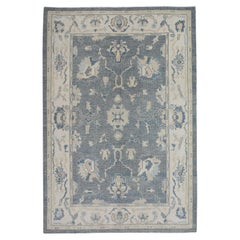 Handwoven Wool Turkish Oushak Rug 6'2"x 8'10"