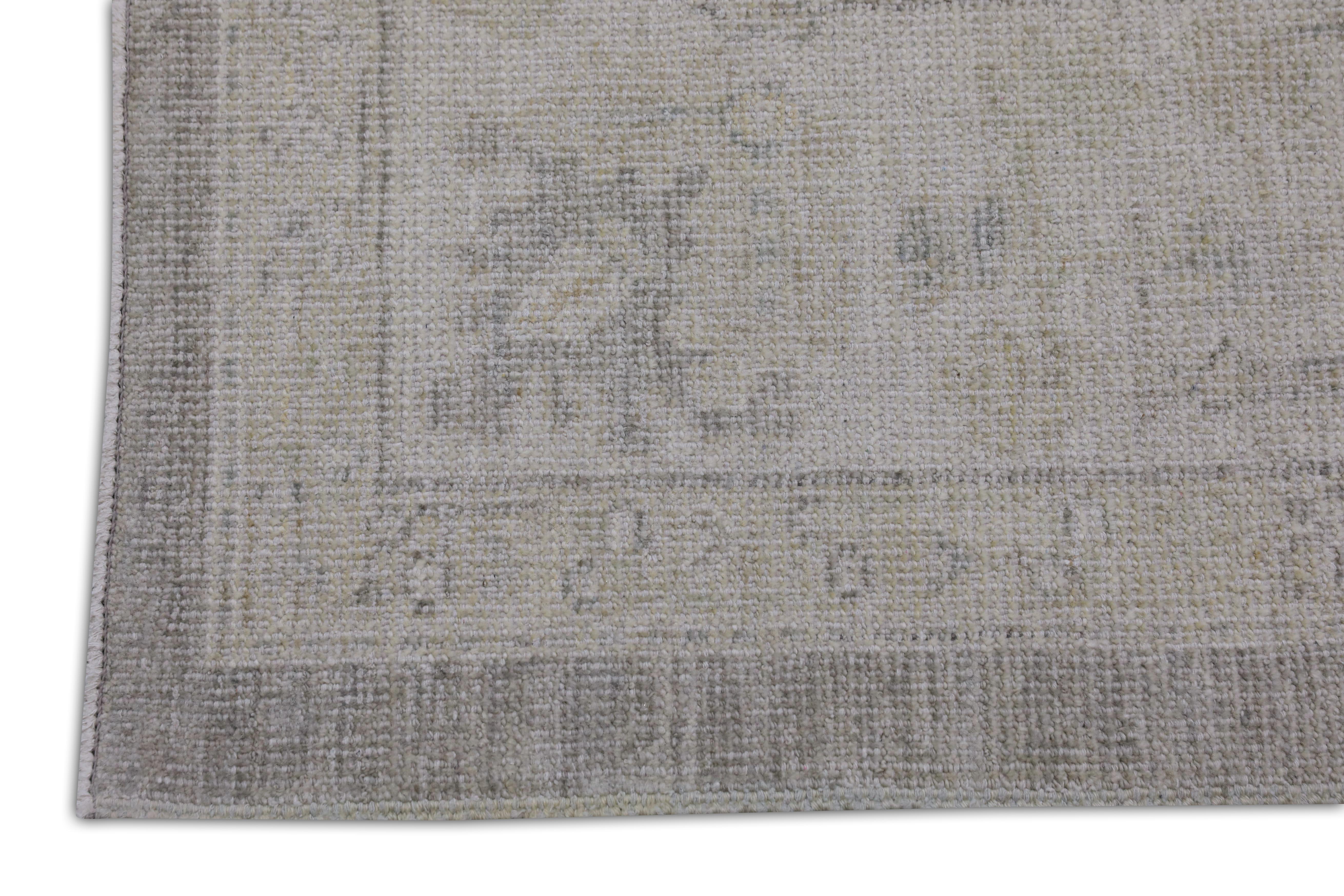 Handgewebter türkischer Oushak-Teppich aus Wolle 6'2