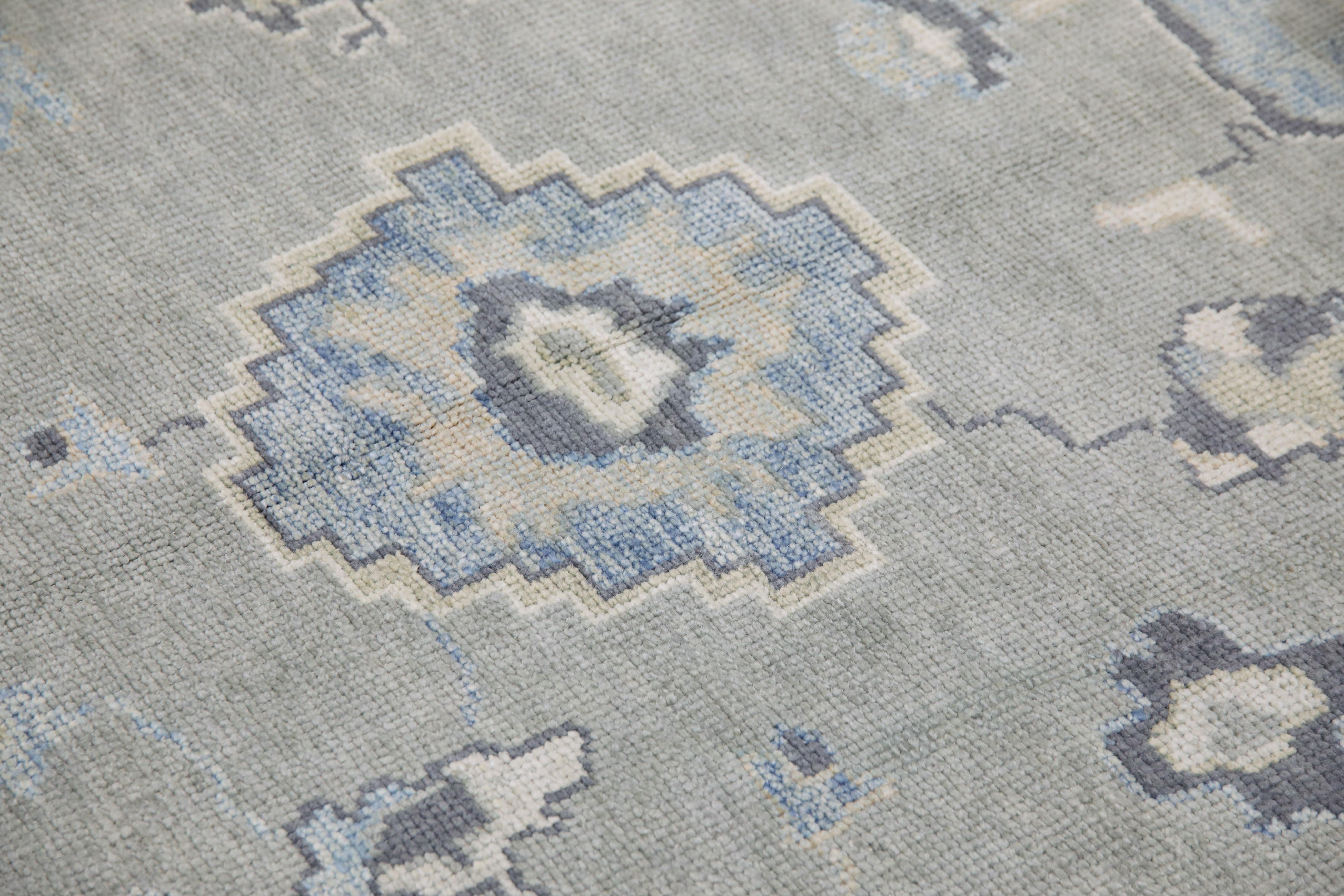 Handgewebter türkischer Oushak-Teppich aus Wolle 6'x 8'11