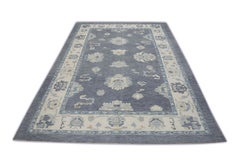 Handwoven Wool Turkish Oushak Rug 6'x 8'6"