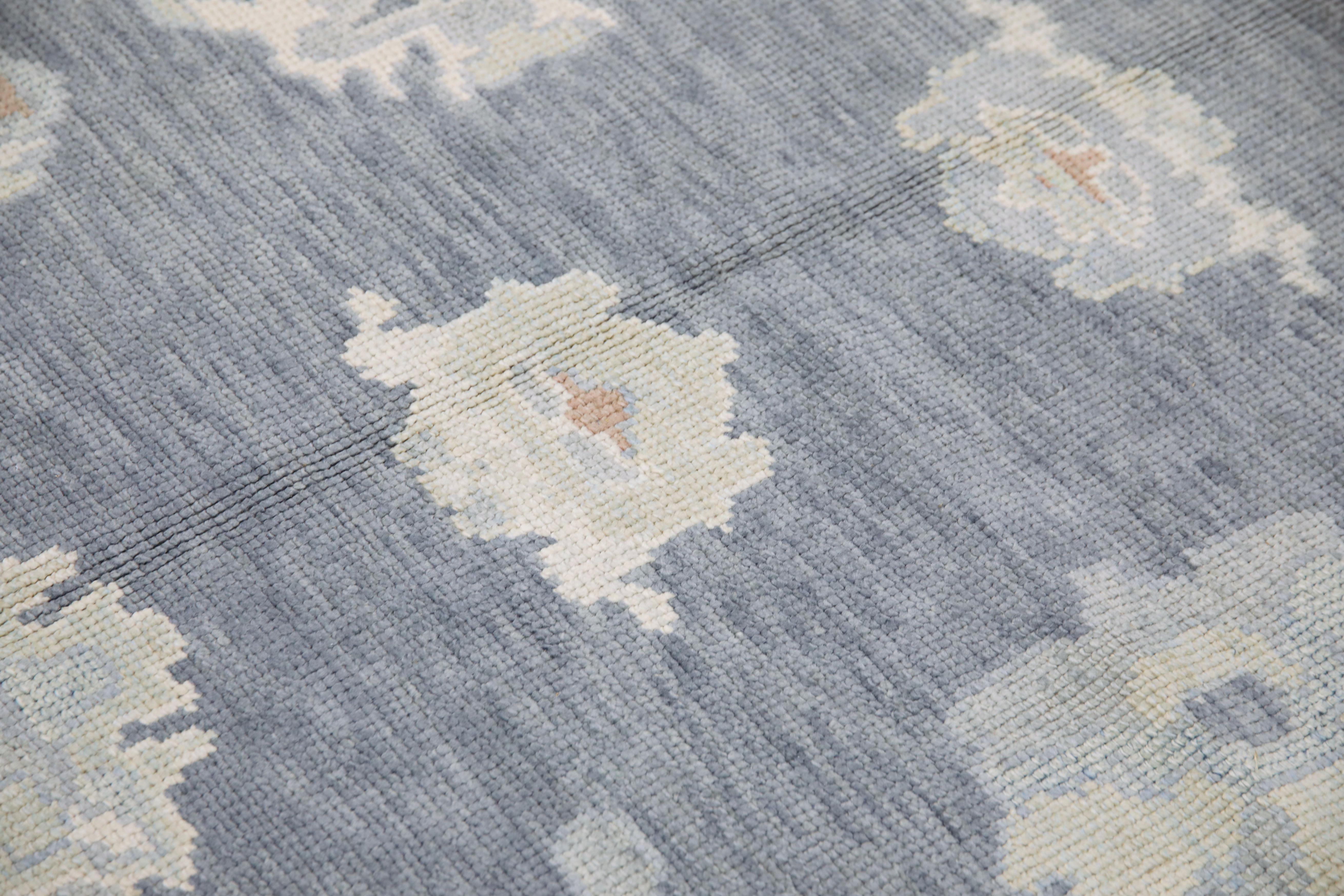 Tappeto Oushak turco in lana intrecciata a mano 6'x 8'6
