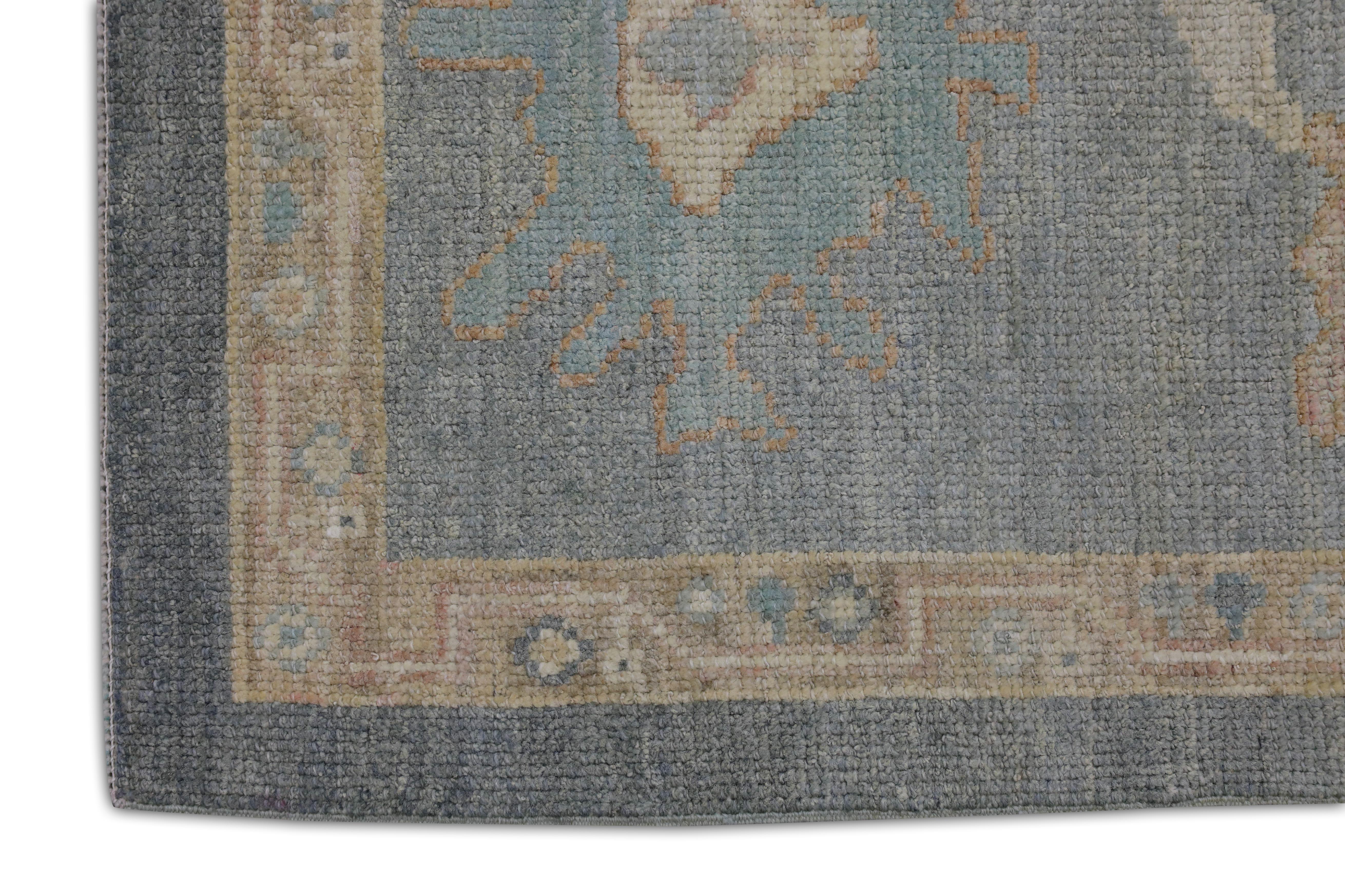 Handwoven Wool Turkish Oushak Rug 7'10