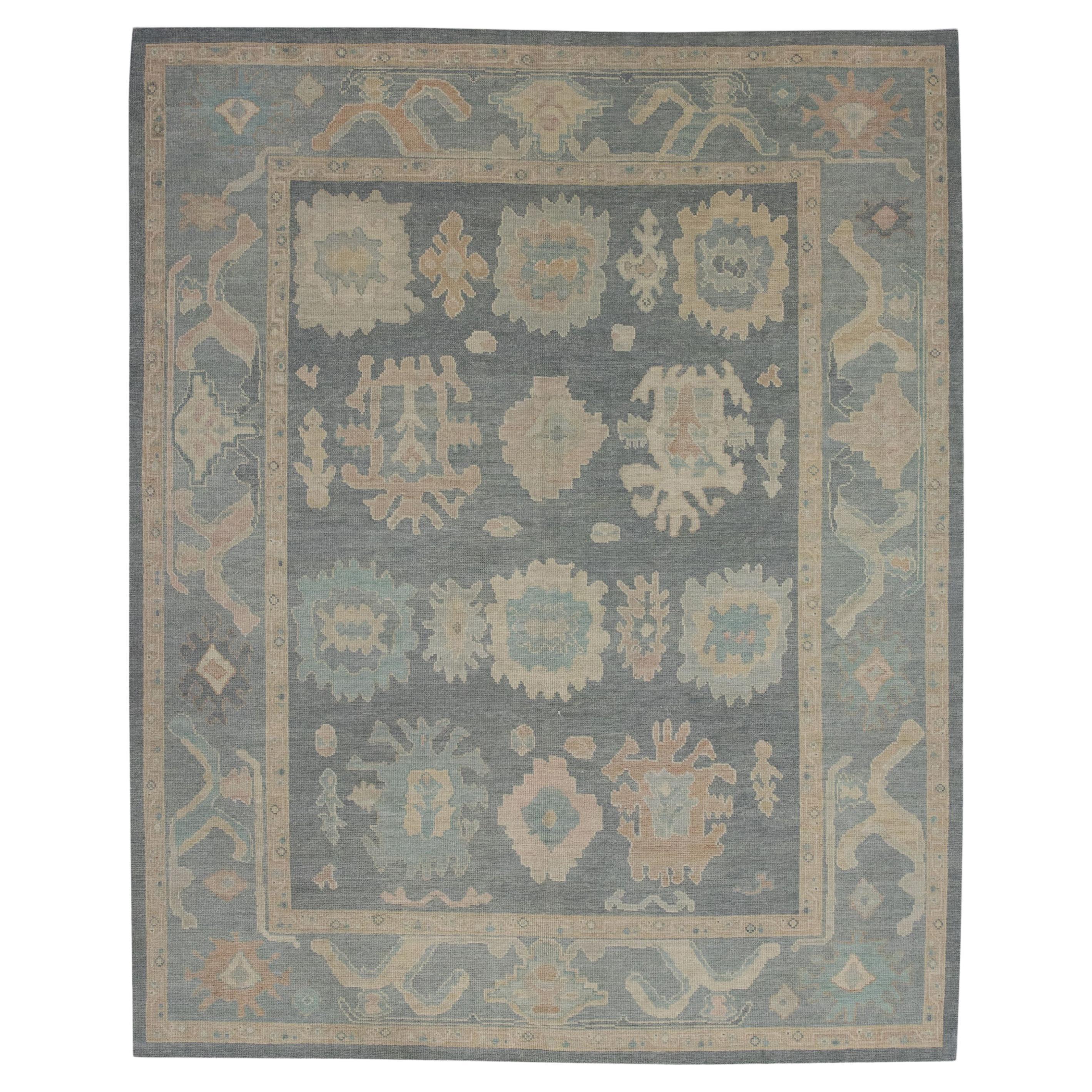 Handwoven Wool Turkish Oushak Rug 7'10"x 10'